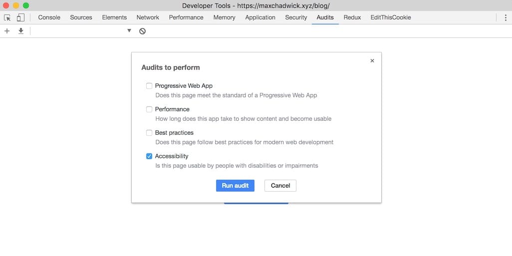 Google Chrome Accessibility Audit